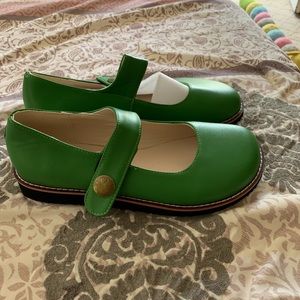 Green Mary Janes